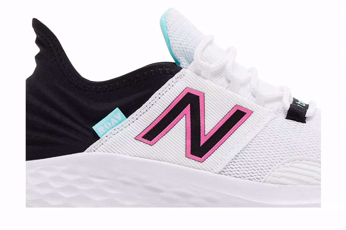 New Balance Women's Fresh Foam Roav White Black Surf, view 3