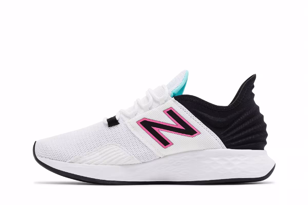 New Balance Women's Fresh Foam Roav White Black Surf, view 4
