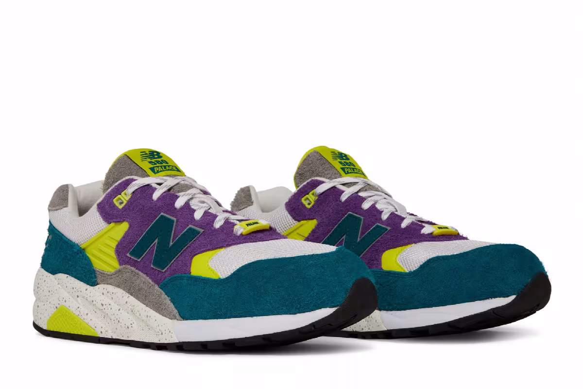 Palace x New Balance 580 Shaded Spruce Pansy, view 9