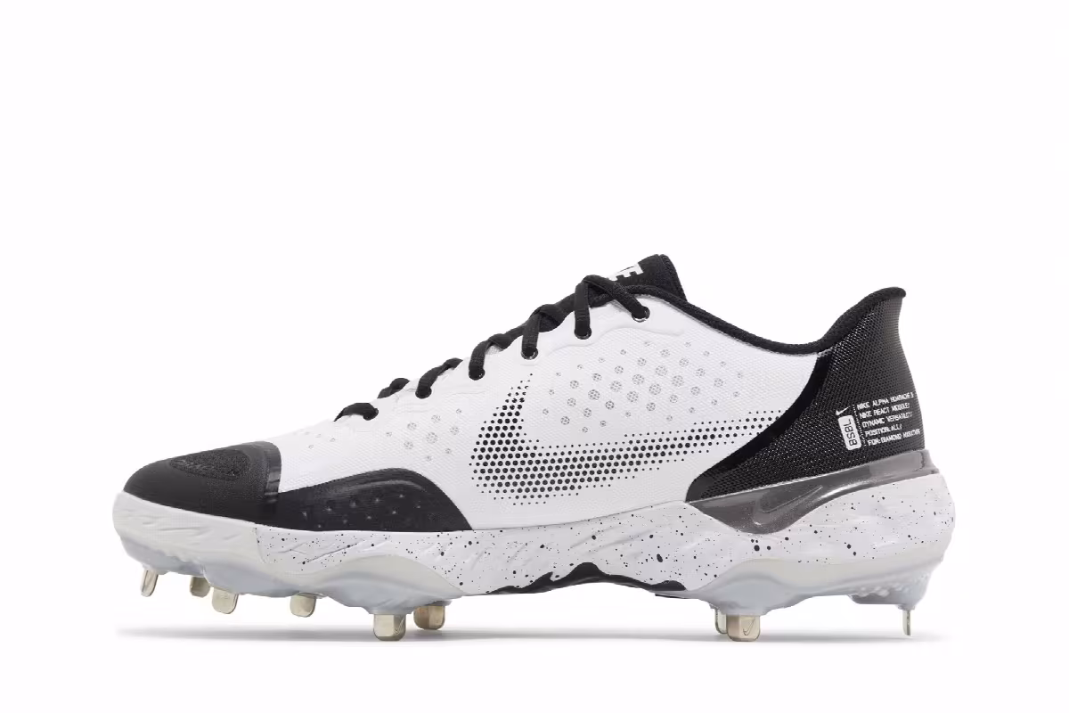 Nike Alpha Huarache Elite 3 Low White Black, view 4
