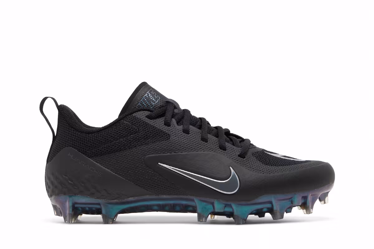 Nike Alpha Huarache 8 Pro Black Metallic Silver, view 2