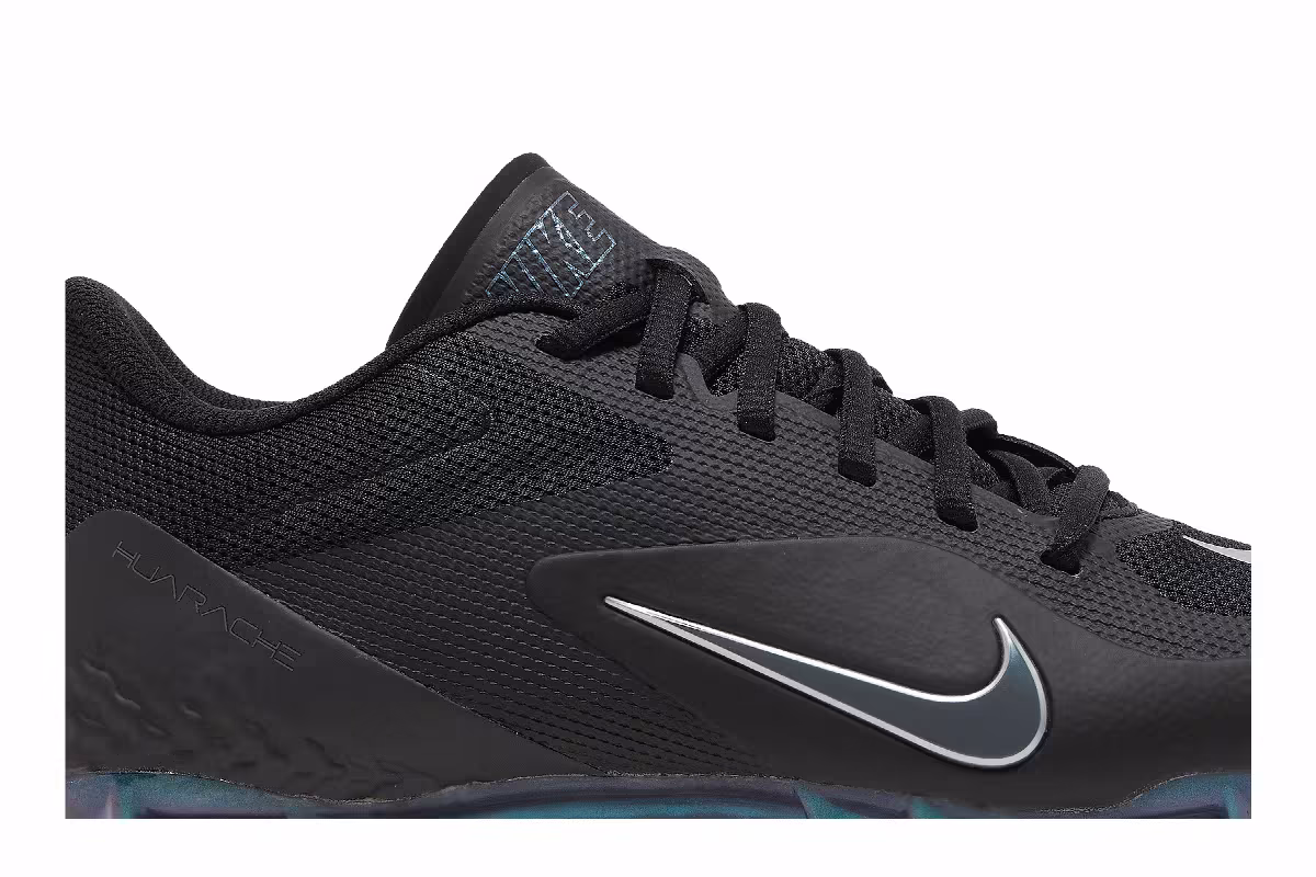 Nike Alpha Huarache 8 Pro Black Metallic Silver, view 3
