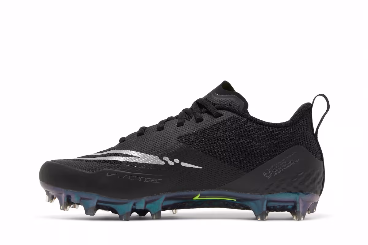 Nike Alpha Huarache 8 Pro Black Metallic Silver, view 4