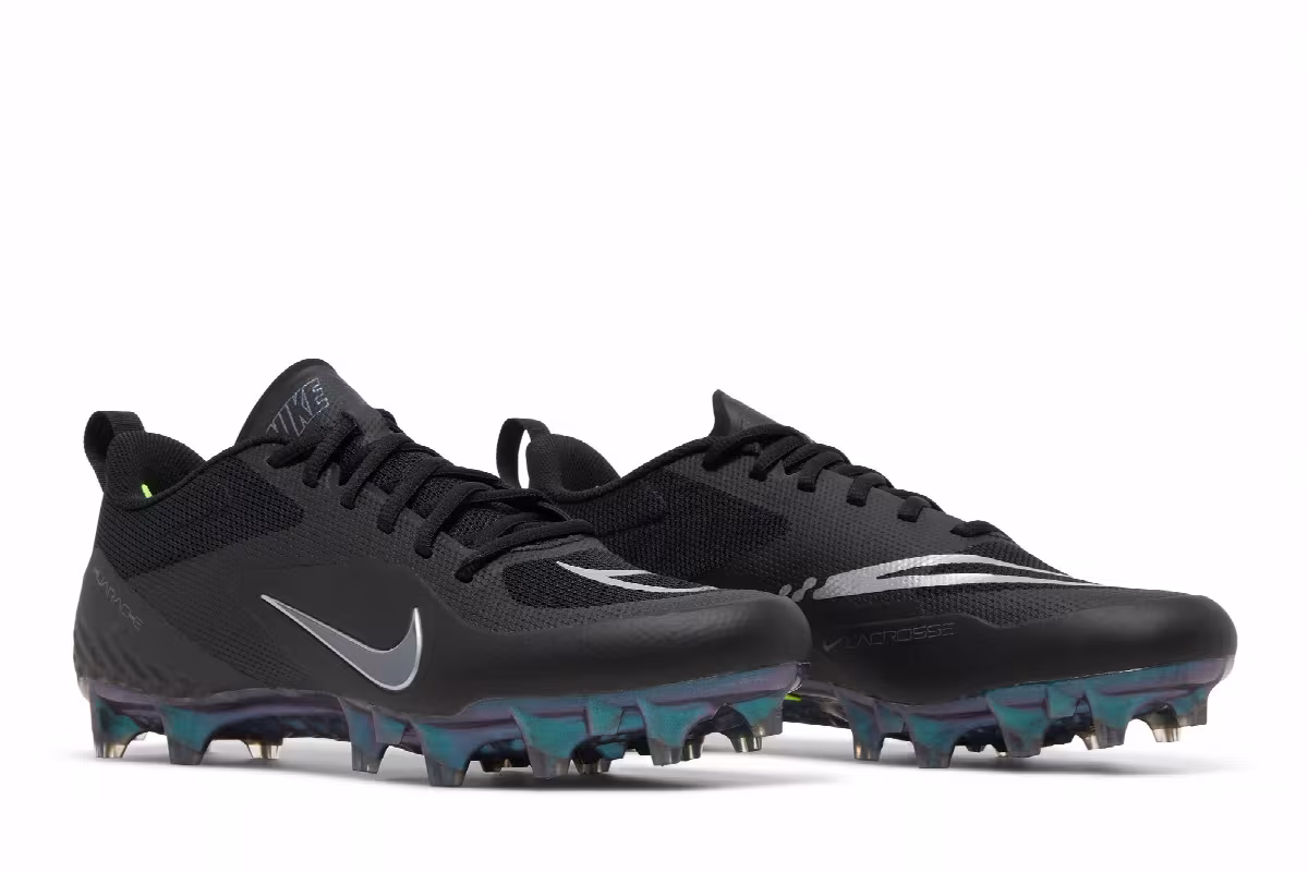Nike Alpha Huarache 8 Pro Black Metallic Silver, view 9