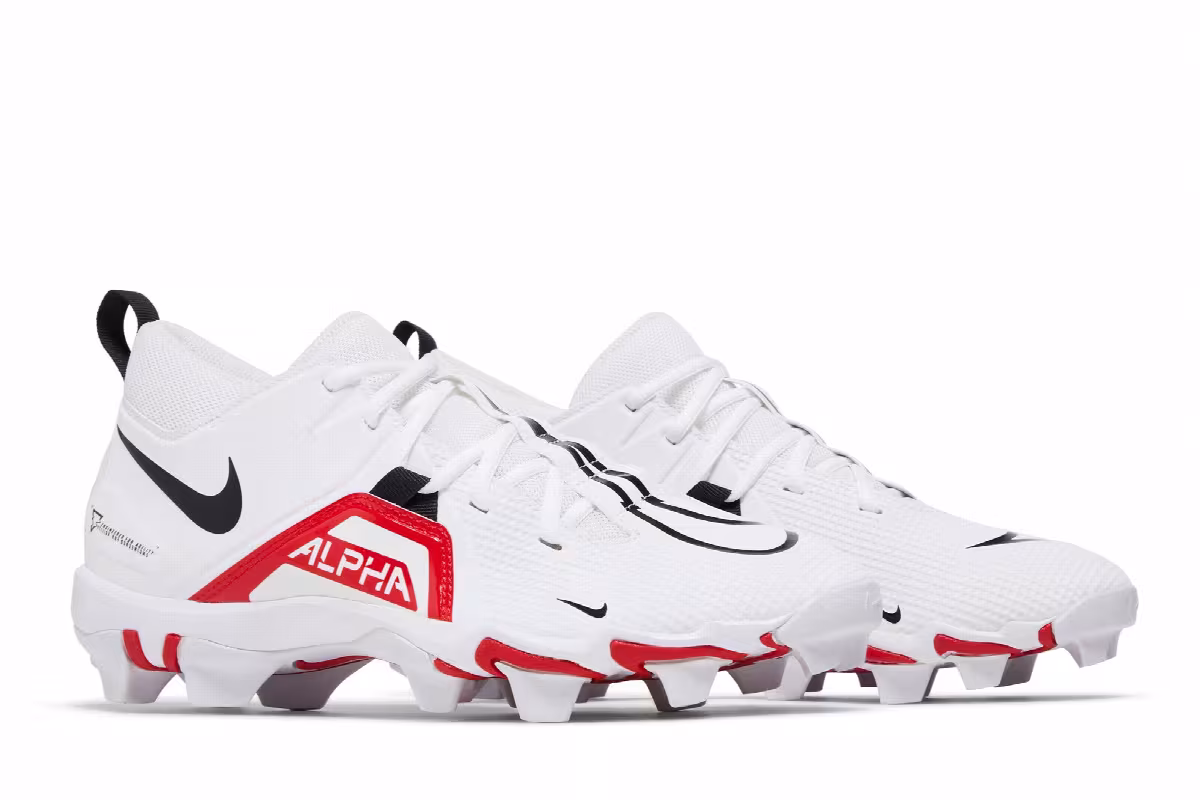 Nike Alpha Menace 3 Shark White University Red, view 9