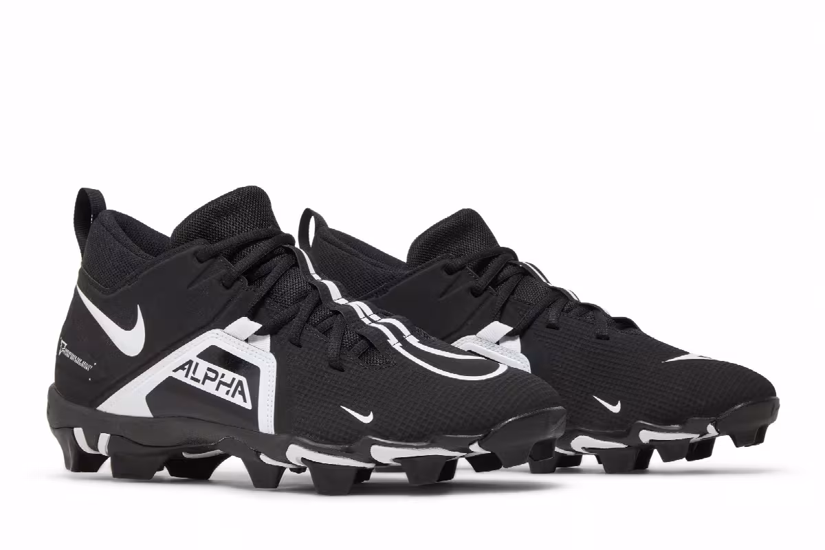 Nike Alpha Menace 3 Shark Wide Black White, view 9