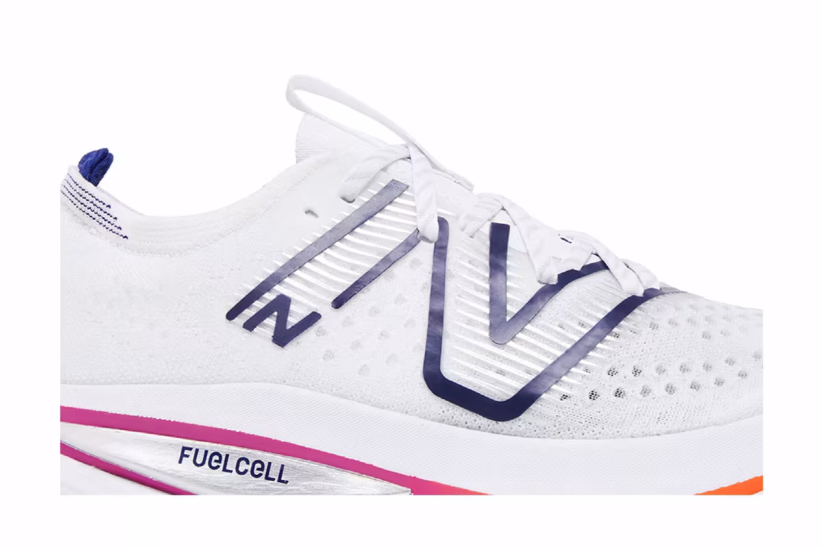 New Balance Women's FuelCell SuperComp Trainer White Blue Magenta, view 3