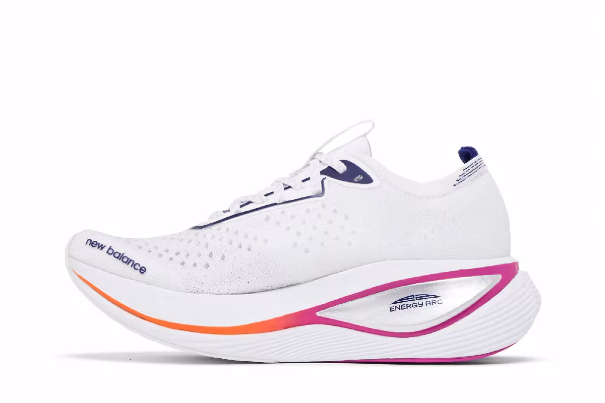 New Balance Women's FuelCell SuperComp Trainer White Blue Magenta, view 4