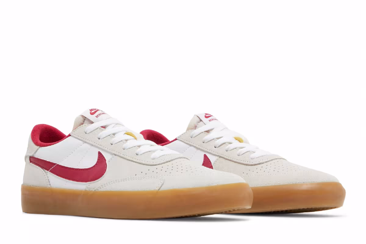Nike Heritage Vulc SB Summit White Cardinal Red, view 9