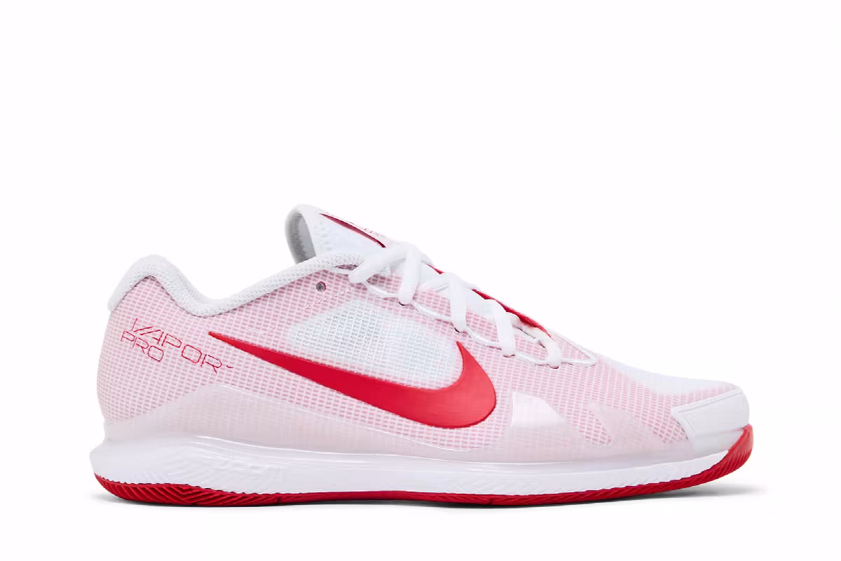 NikeCourt Air Zoom Vapor Pro White University Red, view 2