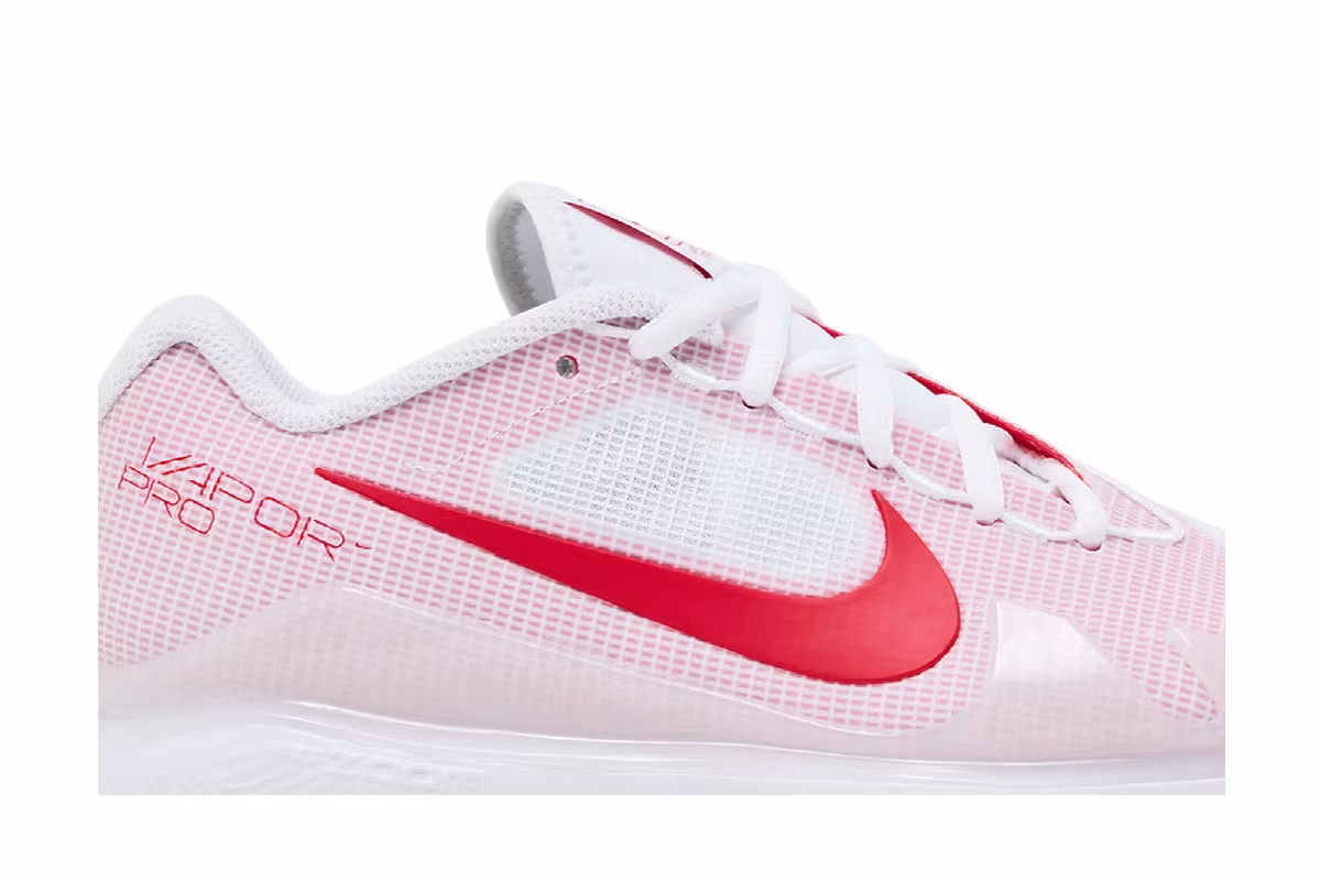 NikeCourt Air Zoom Vapor Pro White University Red, view 3