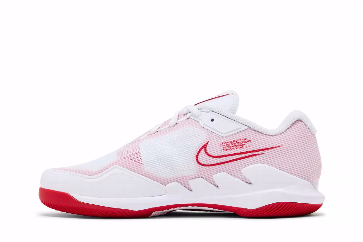 NikeCourt Air Zoom Vapor Pro White University Red, view 4