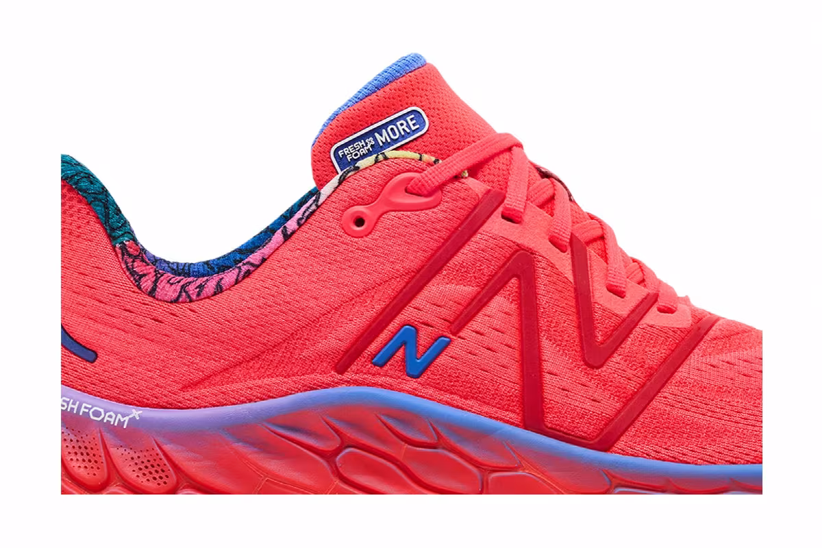 New Balance Fresh Foam X More v4 Electric Red Bright Lapis, view 3