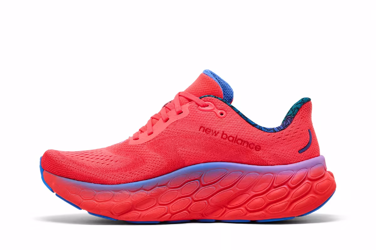 New Balance Fresh Foam X More v4 Electric Red Bright Lapis, view 4
