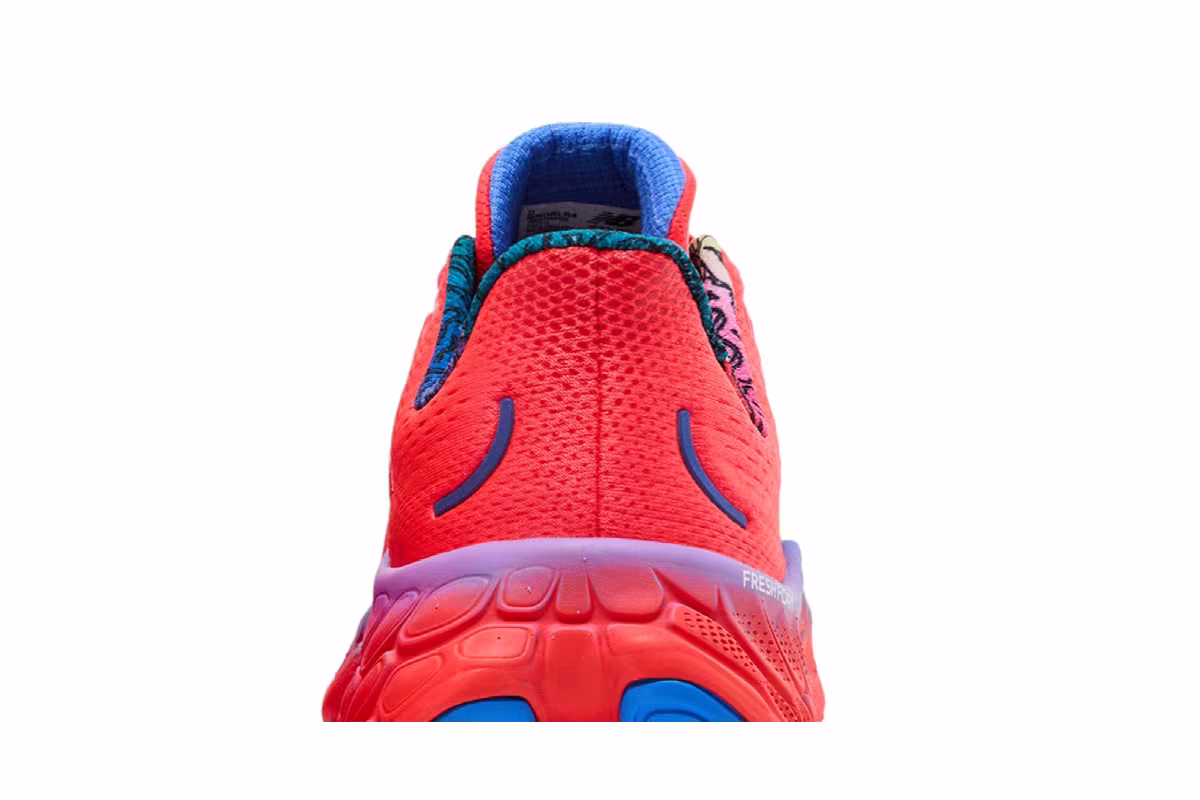 New Balance Fresh Foam X More v4 Electric Red Bright Lapis, view 8