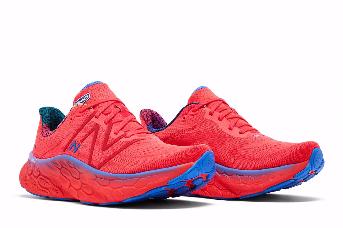 New Balance Fresh Foam X More v4 Electric Red Bright Lapis, view 9