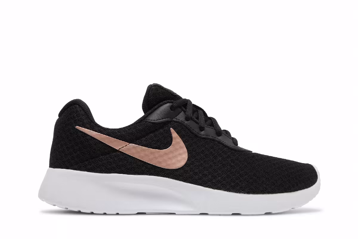Nike Women's Tanjun Black Metallic Red Bronze, view 2