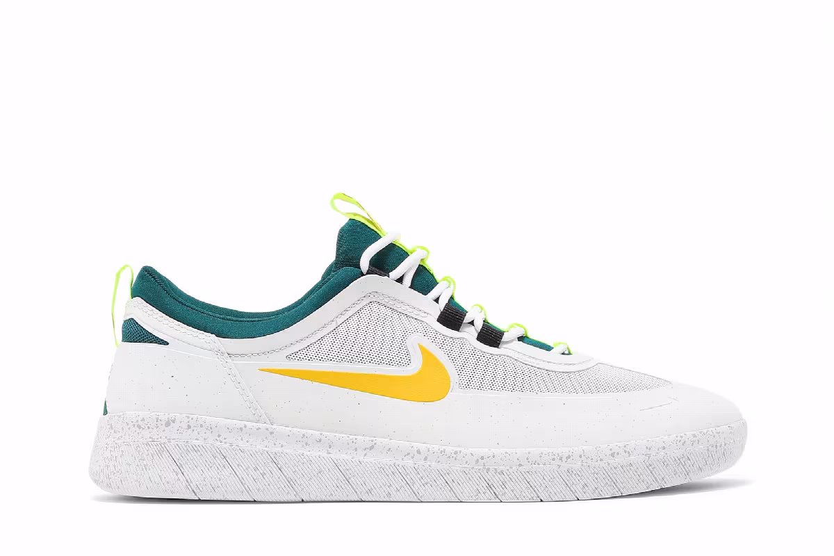 Nike Nyjah Free 2 SB White Geode Teal Gold, view 2