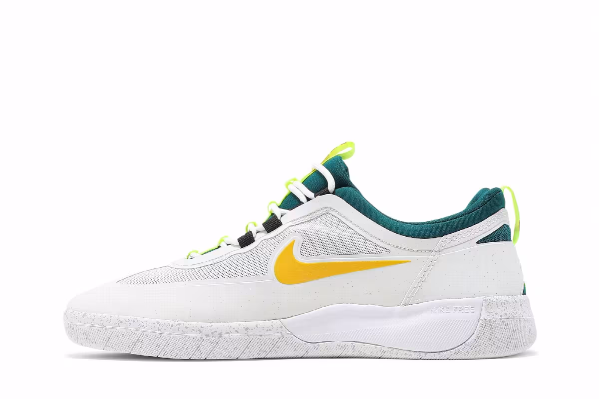 Nike Nyjah Free 2 SB White Geode Teal Gold, view 4