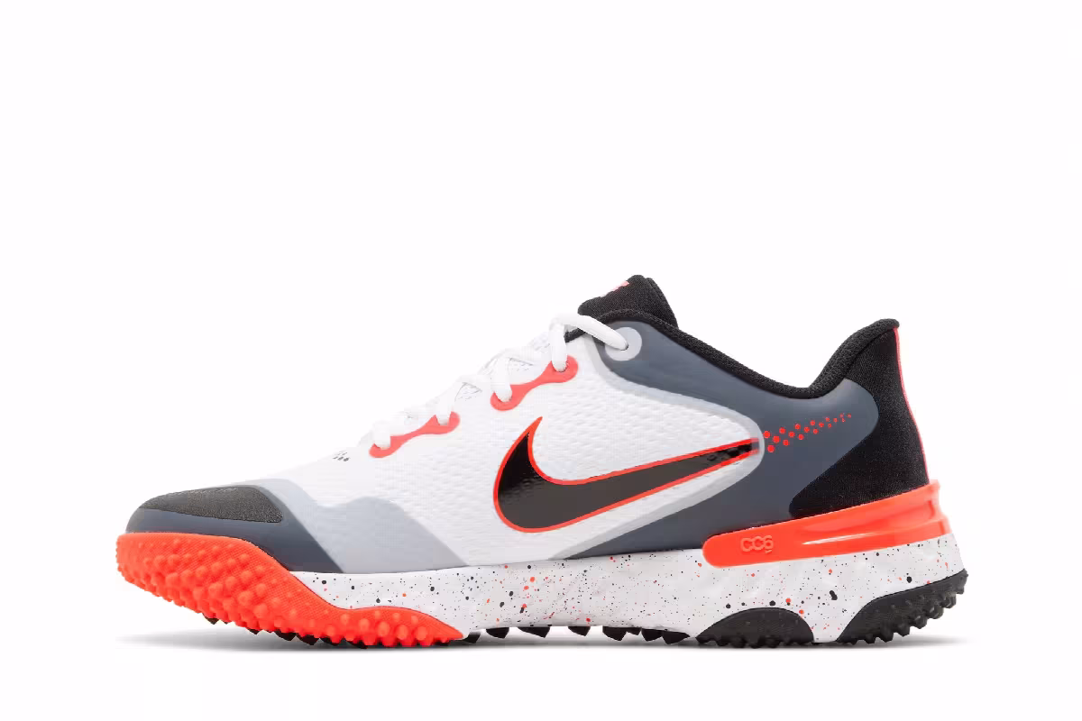 Nike Alpha Huarache Elite 3 Turf White Bright Crimson, view 4