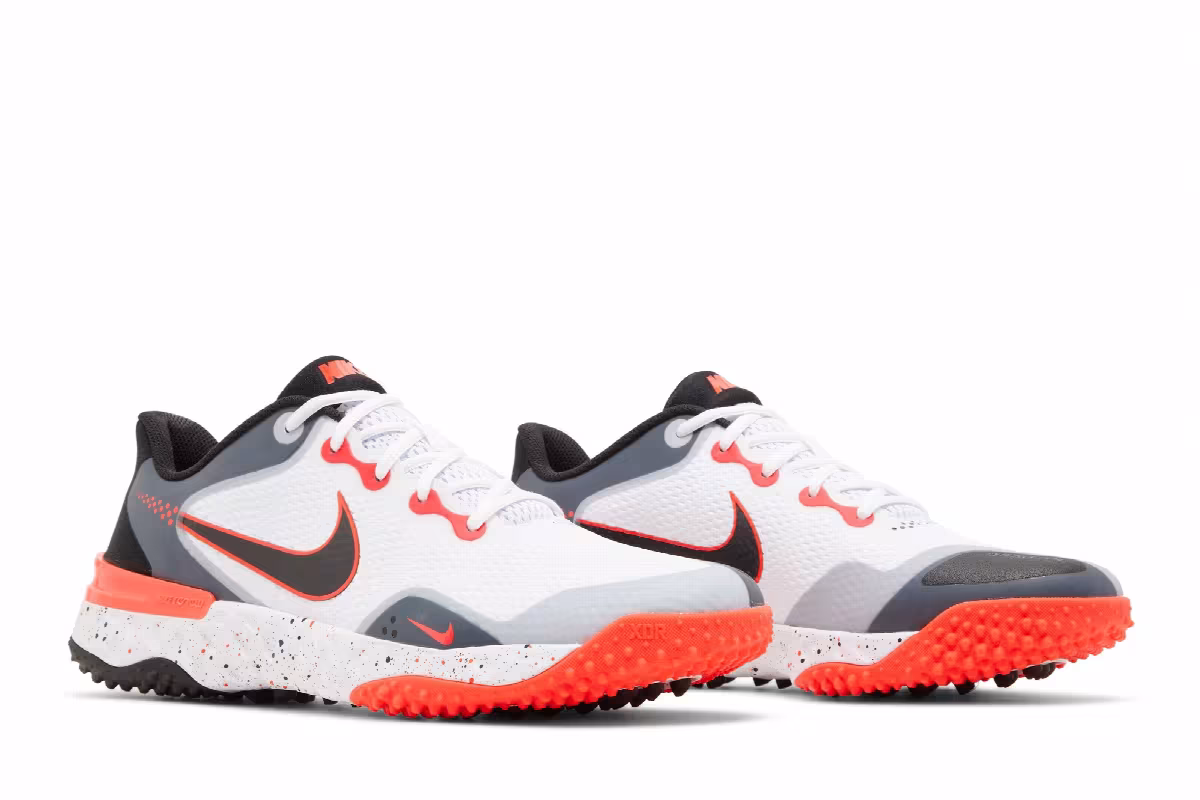 Nike Alpha Huarache Elite 3 Turf White Bright Crimson, view 9