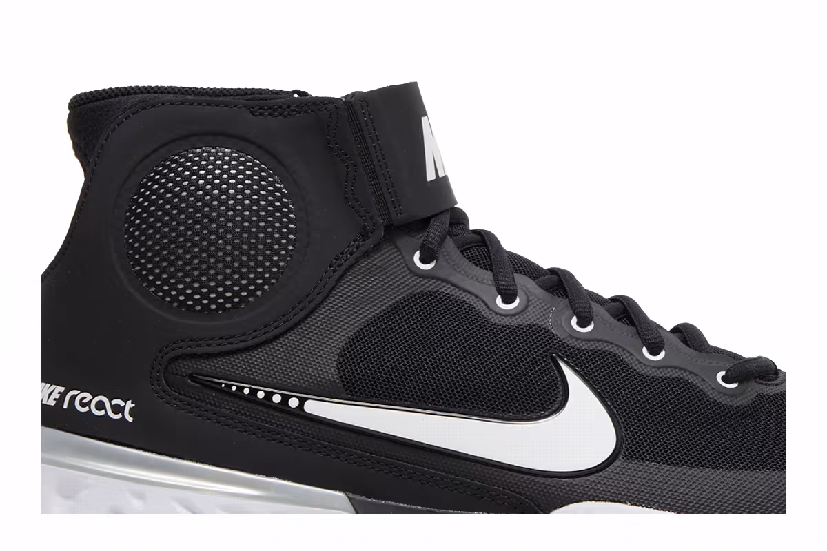 Nike Alpha Huarache Elite 3 Mid Black Light Smoke Grey, view 3