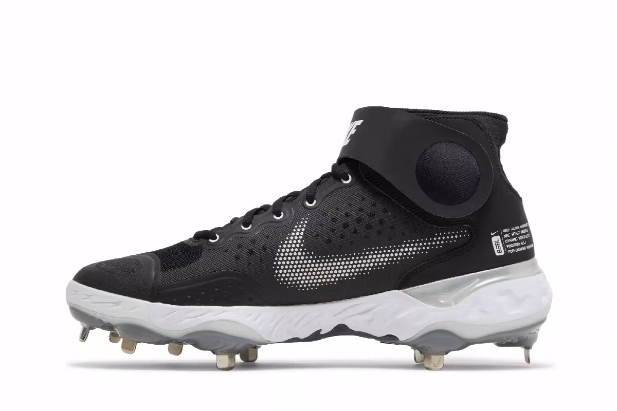 Nike Alpha Huarache Elite 3 Mid Black Light Smoke Grey, view 4