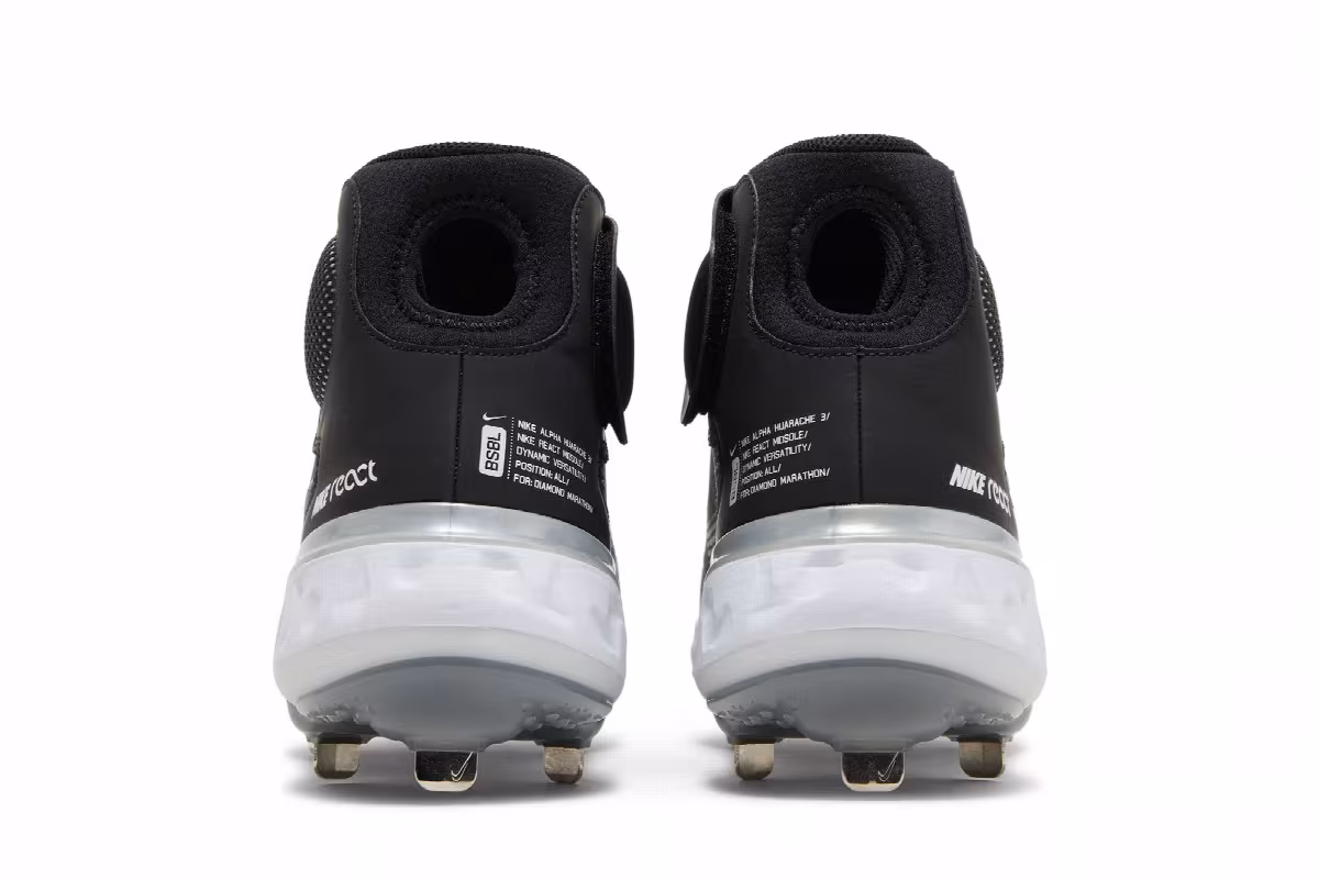 Nike Alpha Huarache Elite 3 Mid Black Light Smoke Grey, view 7