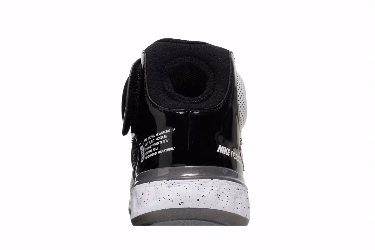 Nike Alpha Huarache Elite 3 Mid Black White, view 8