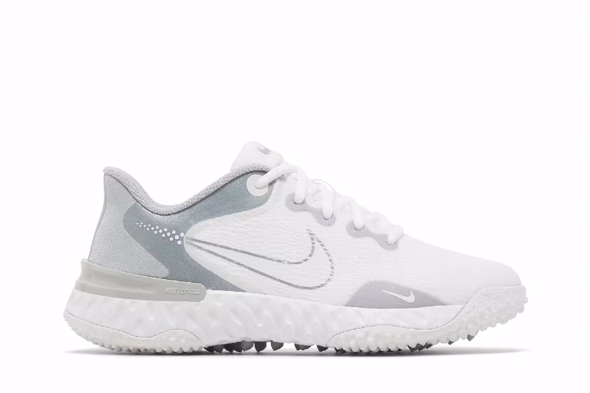 Nike Women's Alpha Huarache Elite 3 Turf White Metallic Silver, view 2