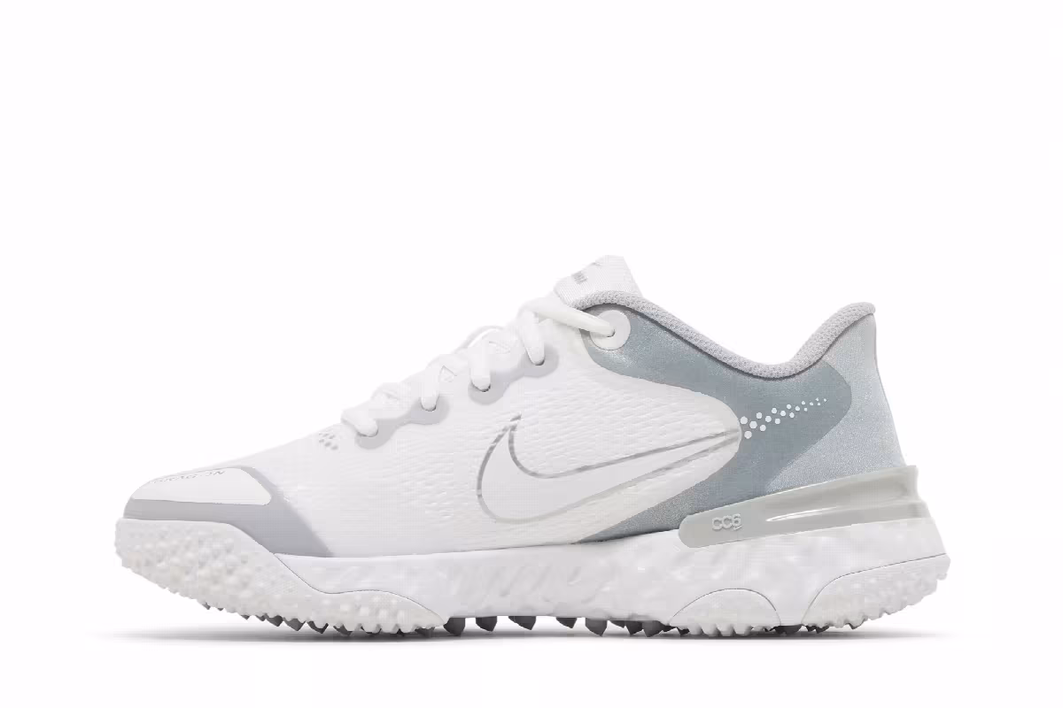 Nike Women's Alpha Huarache Elite 3 Turf White Metallic Silver, view 4