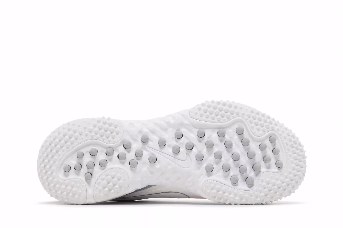 Nike Women's Alpha Huarache Elite 3 Turf White Metallic Silver, view 5