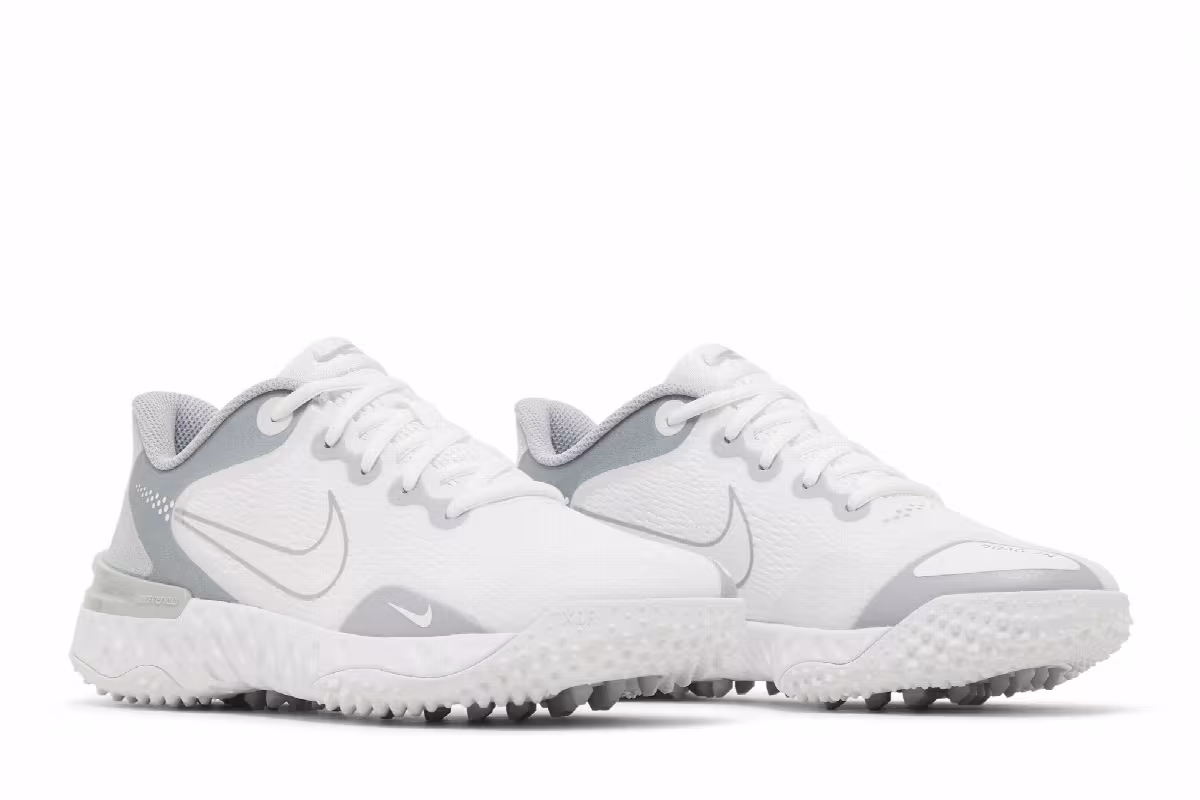 Nike Women's Alpha Huarache Elite 3 Turf White Metallic Silver, view 9