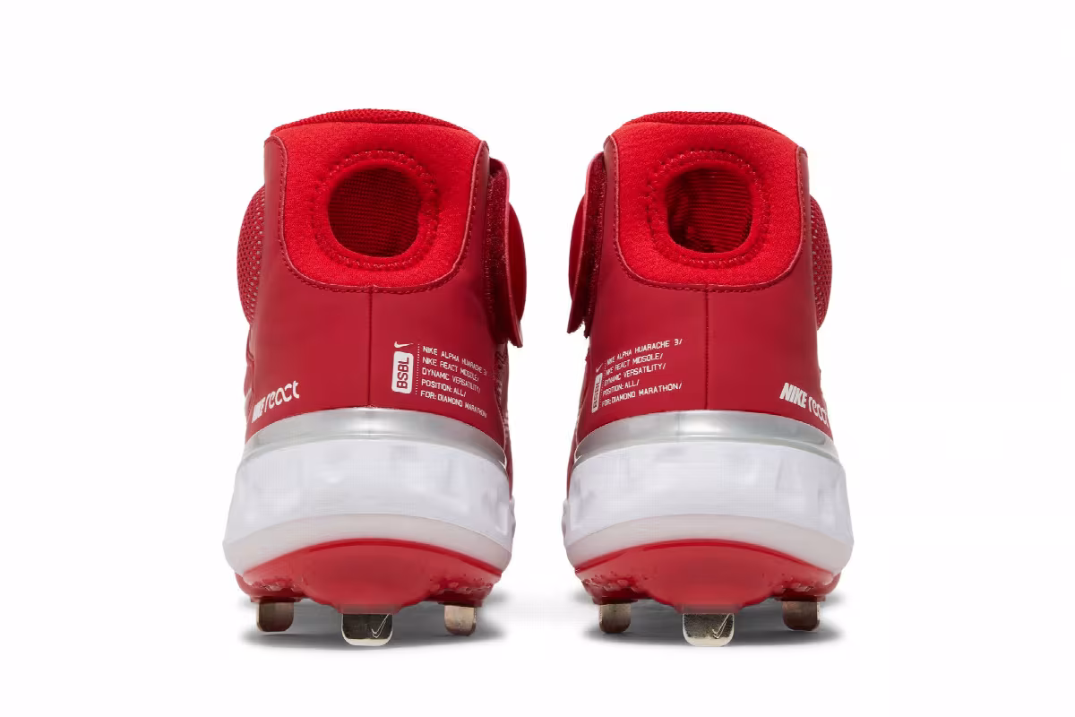 Nike Alpha Huarache Elite 3 Mid University Red, view 7