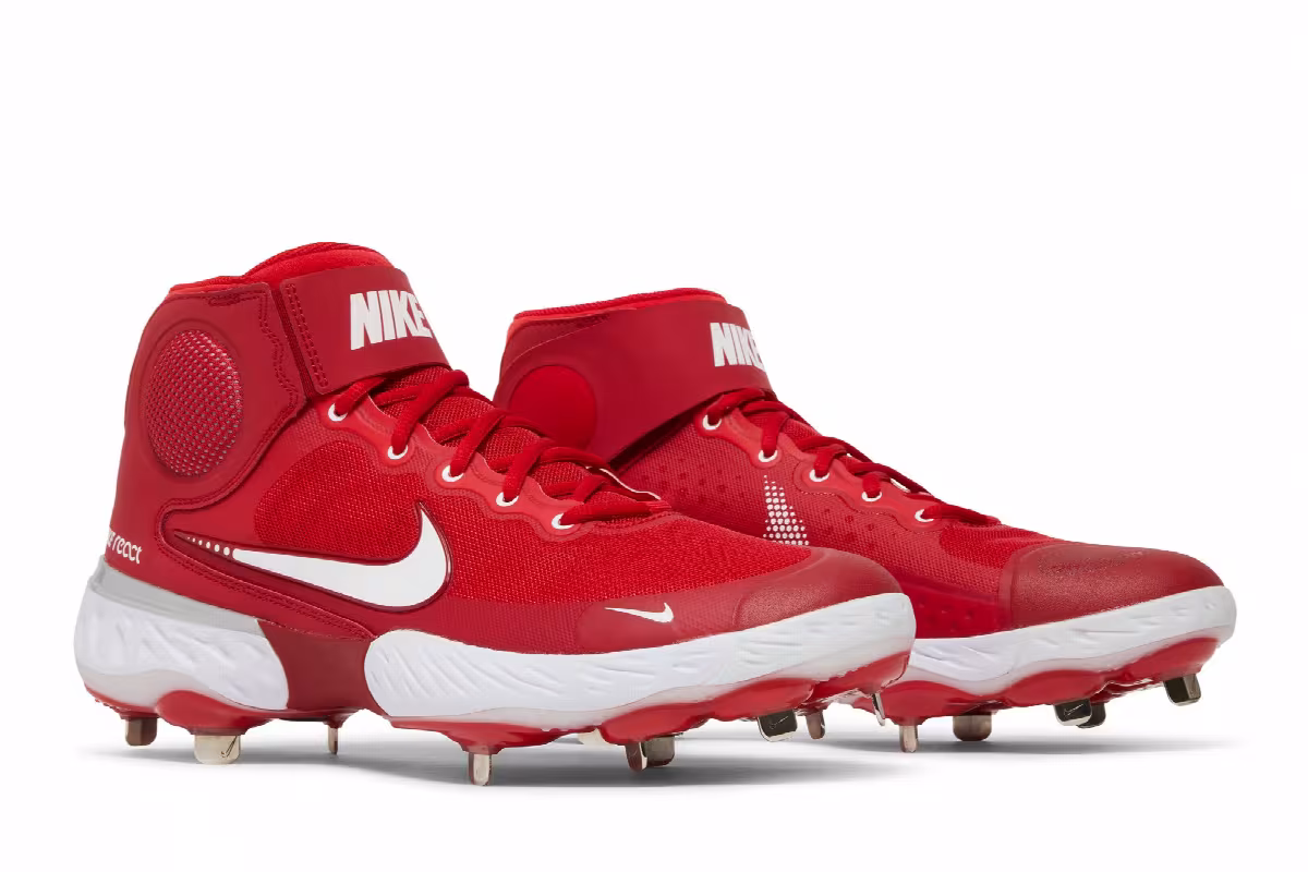 Nike Alpha Huarache Elite 3 Mid University Red, view 9