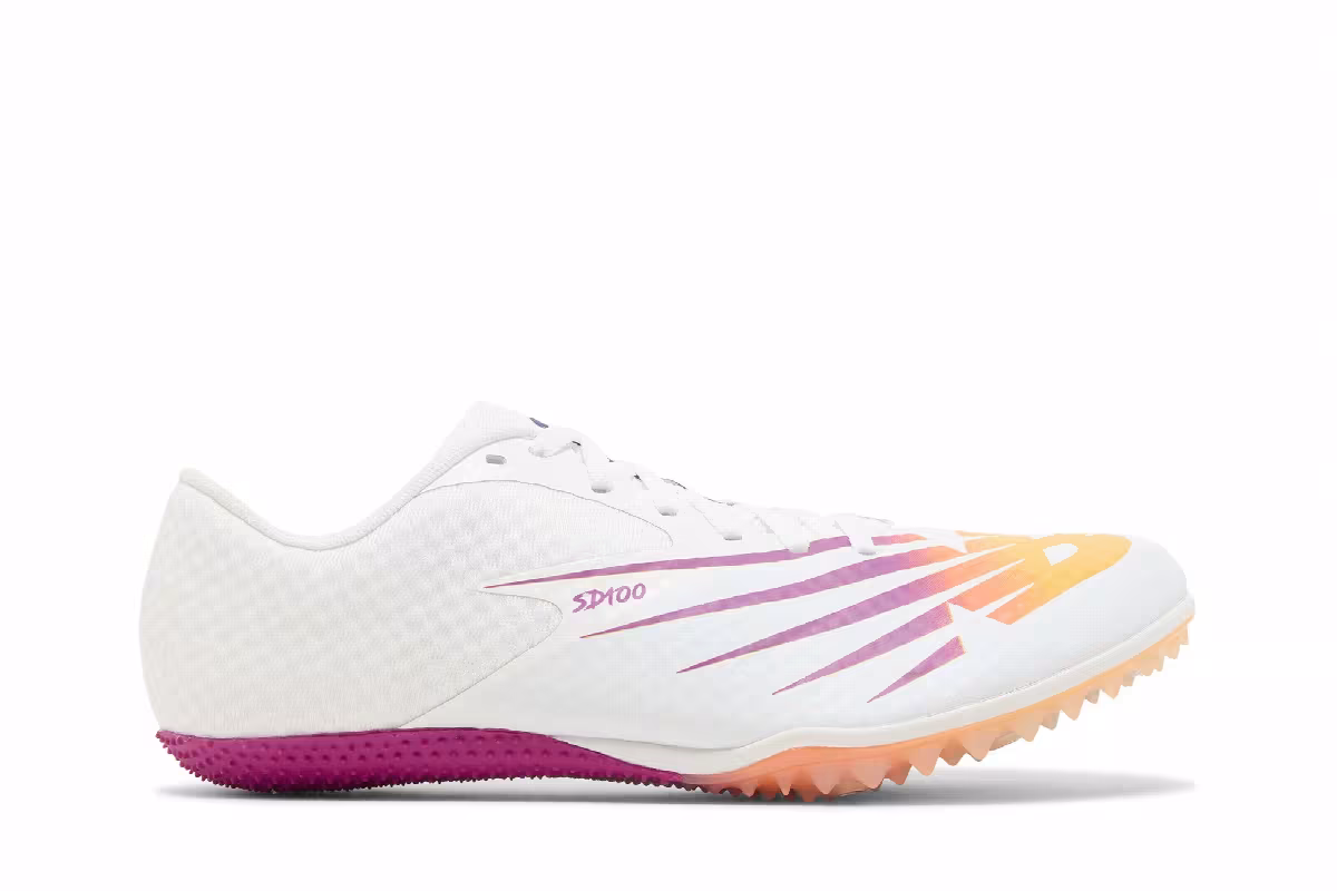 New Balance SD100v4 White Vibrant Apricot, view 2
