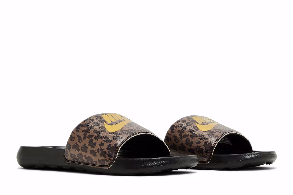 Nike Women's Victori One Printed Slide Leopard - Archaeo Brown, view 9