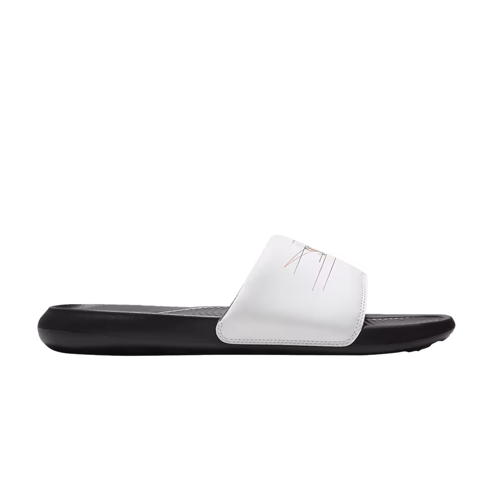 Nike Victori One Printed Slide White Metallic Gold