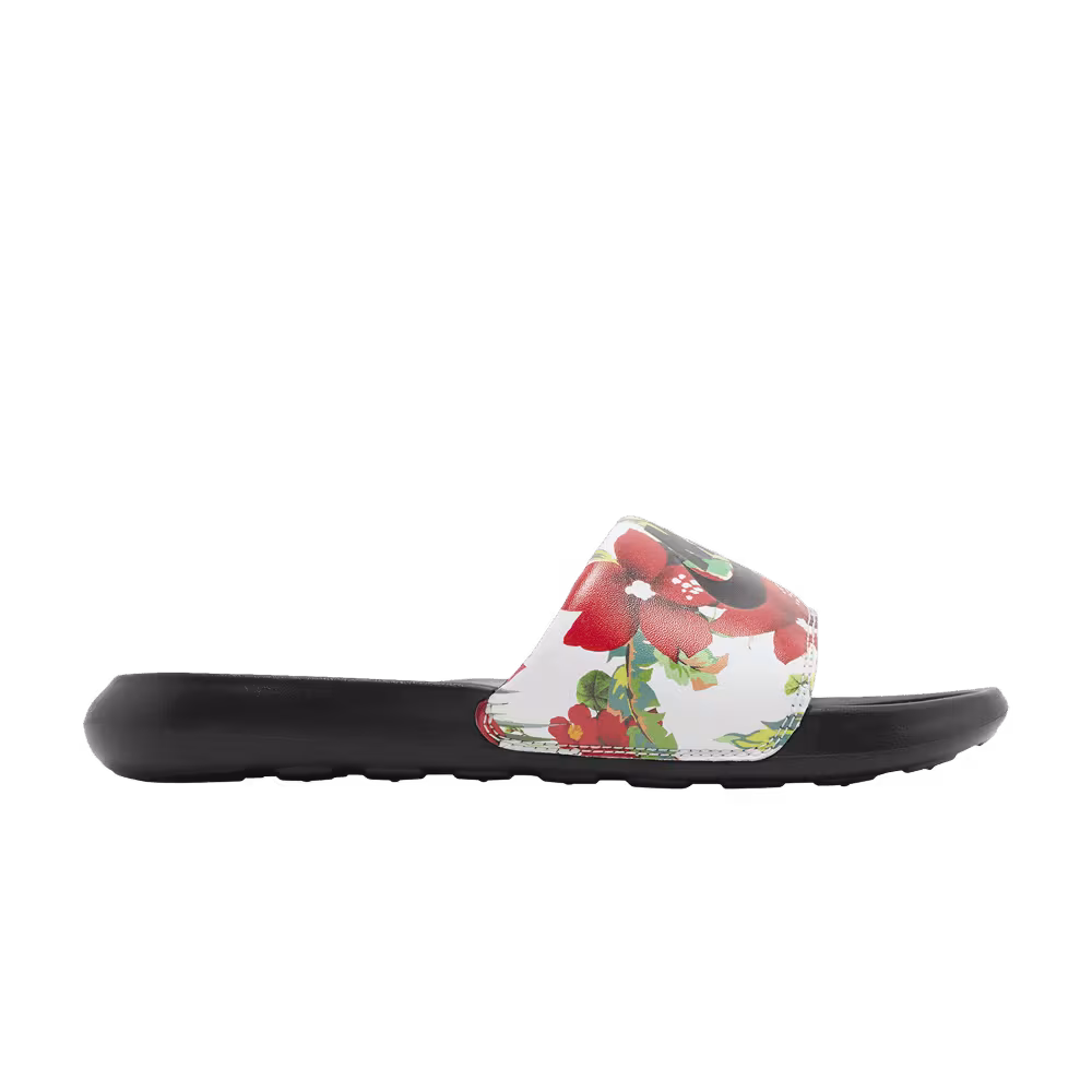 Nike Women's Victori One Printed Slide Floral - Black