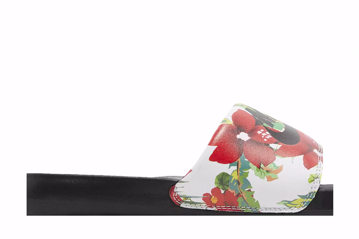 Nike Women's Victori One Printed Slide Floral - Black, view 3