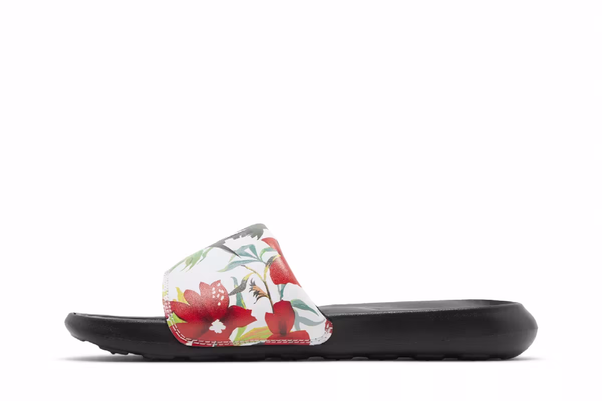 Nike Women's Victori One Printed Slide Floral - Black, view 4