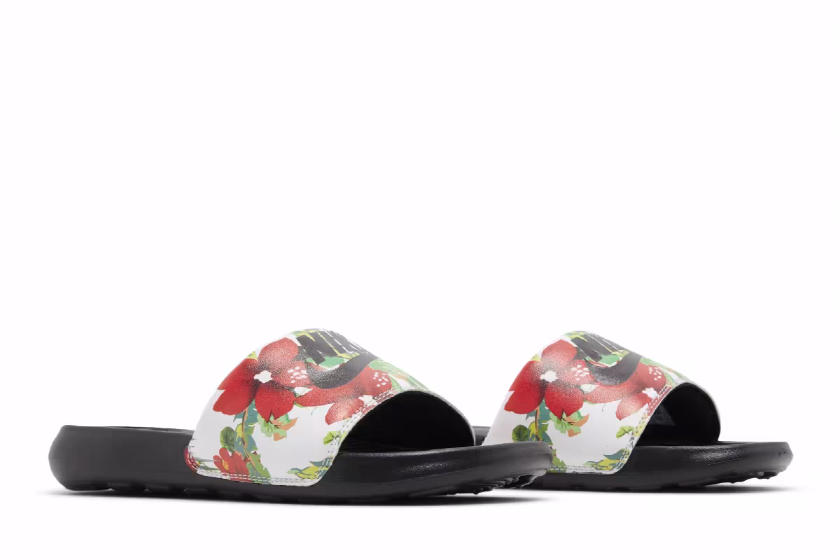 Nike Women's Victori One Printed Slide Floral - Black, view 9