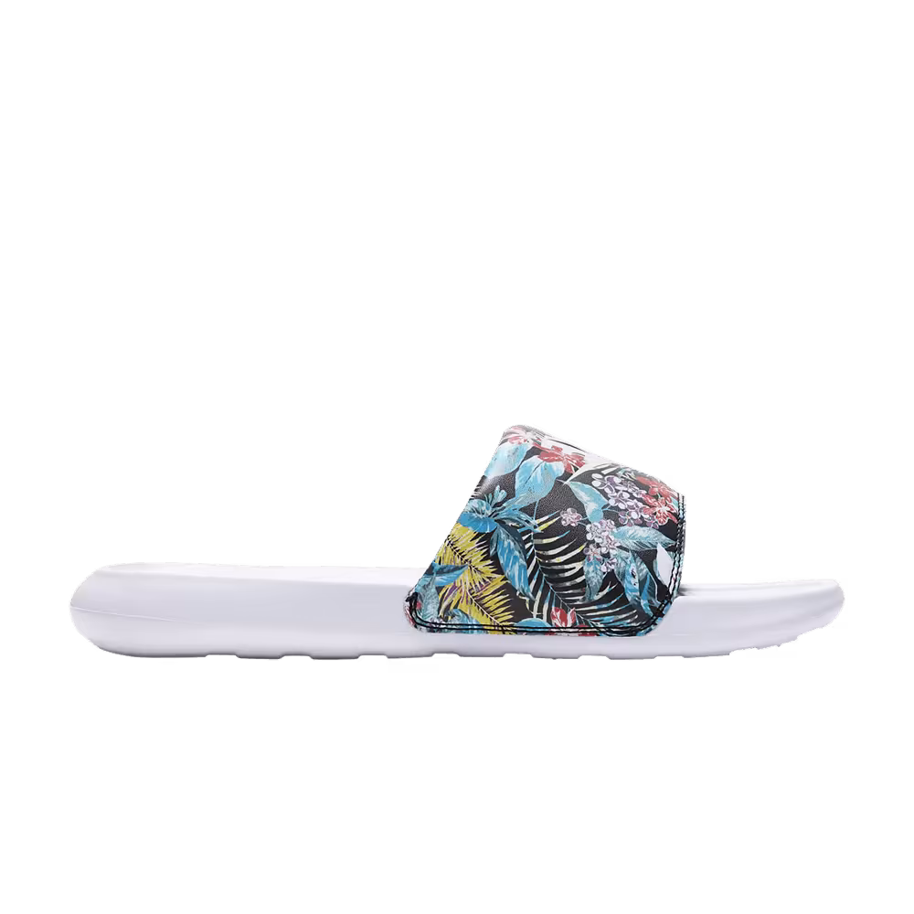 Nike Women's Victori One Printed Slide Floral - White