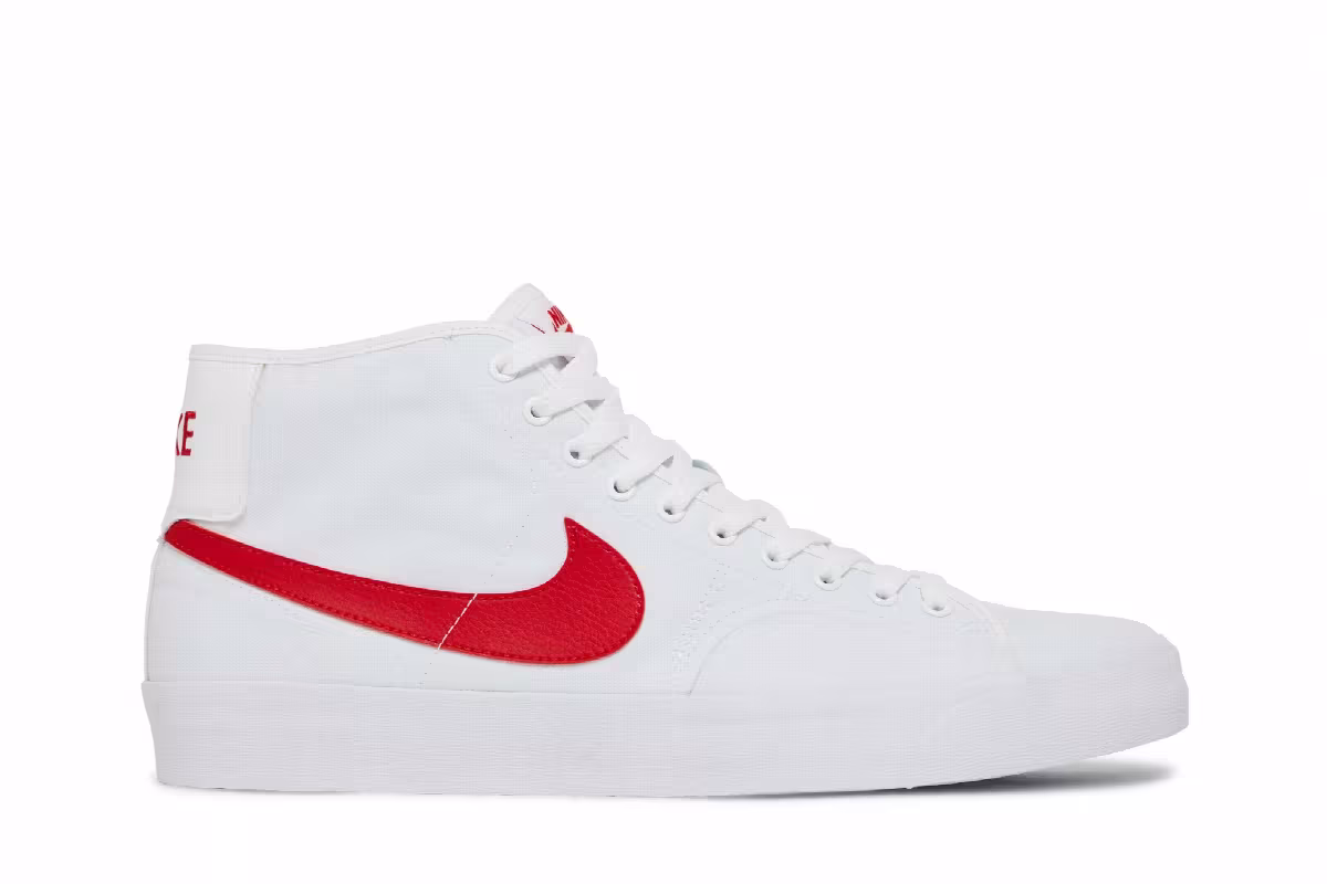Nike Blazer Court Mid SB White University Red, view 2
