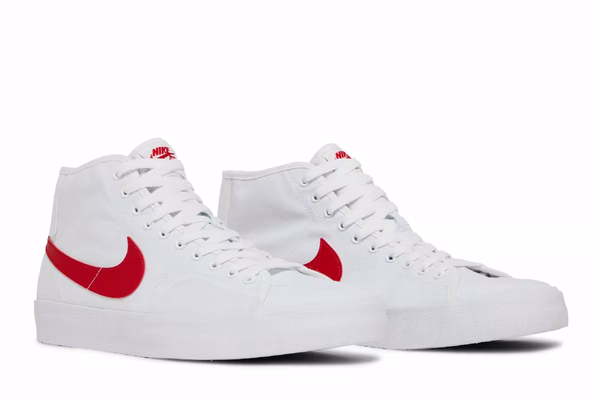 Nike Blazer Court Mid SB White University Red, view 9