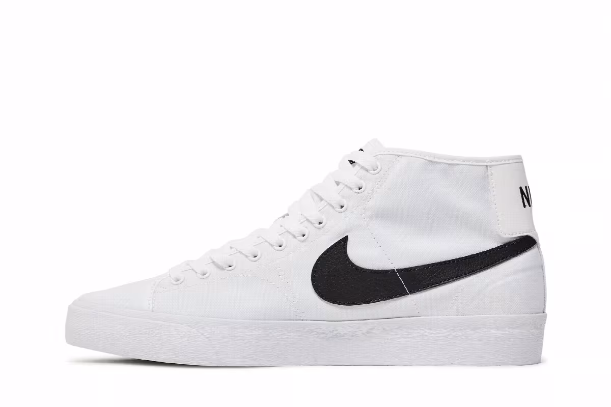 Nike Blazer Court Mid SB White Black, view 4