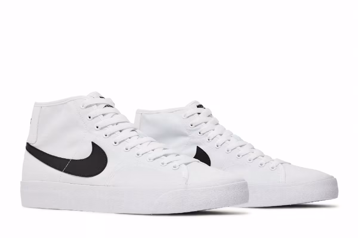 Nike Blazer Court Mid SB White Black, view 9