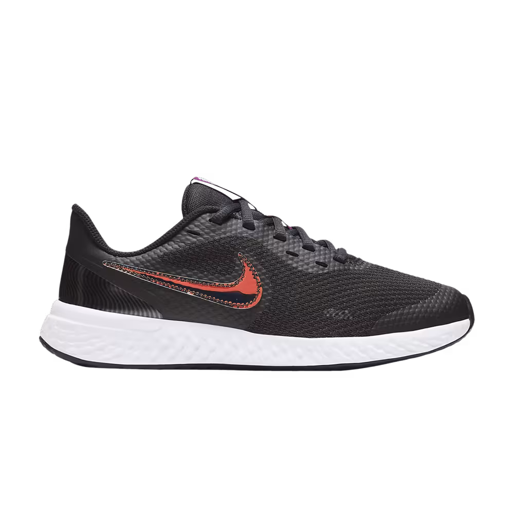 Nike Revolution 5 Power GS Black Iridescent Swoosh