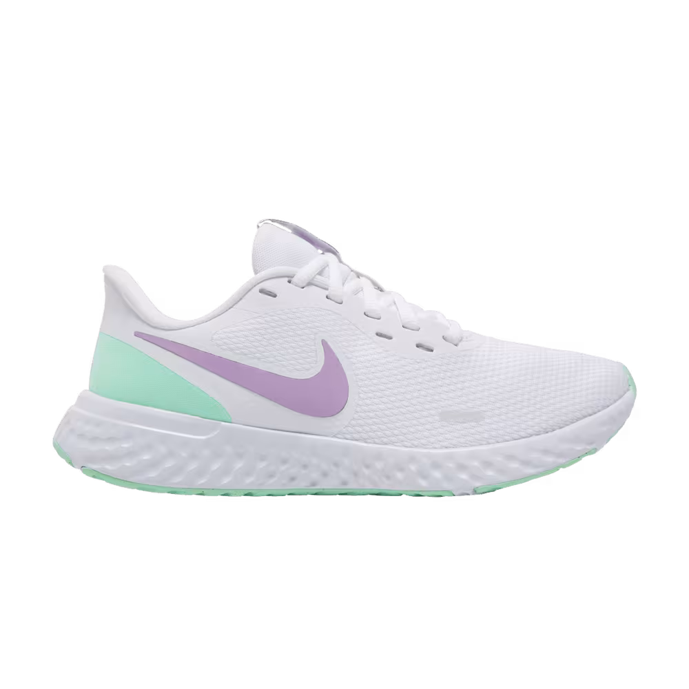 Nike Women's Revolution 5 White Green Glow Violet