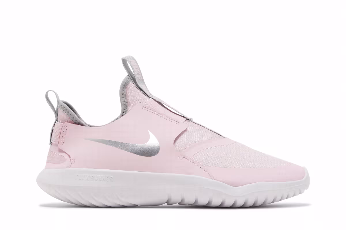 Nike Flex Runner GS Pink Foam Metallic Silver, view 2